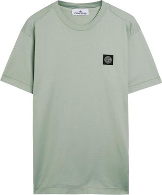Stone Island Logo-appliqu&eacute;d Cotton T-shirt - Sage - M