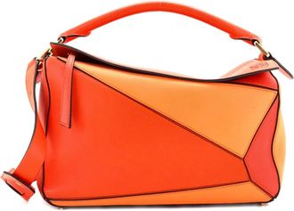 Loewe Puzzle Bag Leather Medium shoulder bag - Oranje