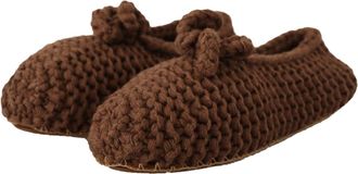 Dolce & Gabbana Womens Wool Knit Ballerina Brown
