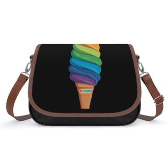 Generic Rainbow Ice Cream Crossbody Bags for Women Shoulder Messenger Bag Purse Handbags