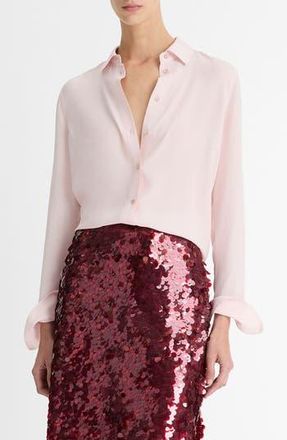 Vince Stretch Silk Blouse in Ballet at Nordstrom Rack, Size Small