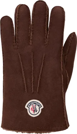 Moncler Moncler Leather Gloves, Men, Brown, Size: Xl