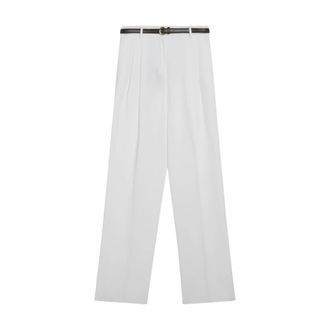Max Mara Wide Trousers, female, White, Size: XS MstDivo Long Trousers