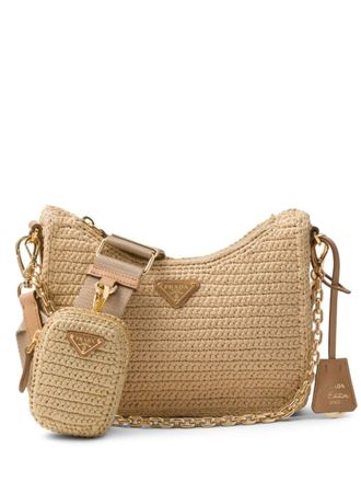 Prada Re-Edition 2005 crochet bag - women - Viscose/Calf Leather/Recycled Nylon - OS - Neutrals