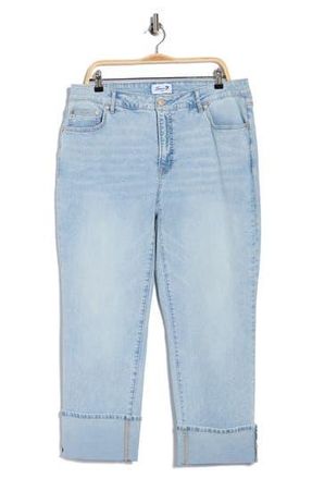 Seven 7 High Waist Straight Leg Cuffed Hem Jeans in Free Spirit at Nordstrom Rack, Size 18W