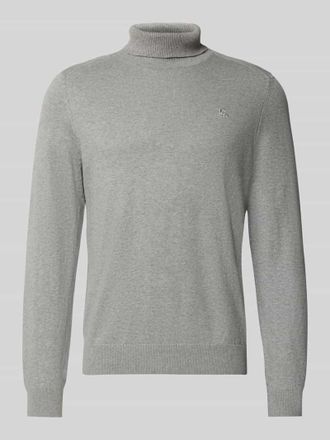 Lerros Rollkragenpullover mit Label-Stitching in Hellgrau, Größe XXXL