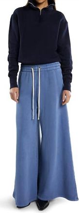 Les Tien Bailey Crop Half Zip Pullover Sweater In Navy