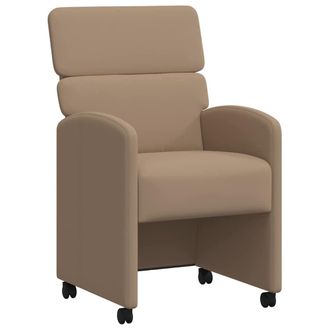 vidaXL Sedie Da Pranzo Con Ruote 2 Pz Pelle Sintetica Cappuccino Vidaxl