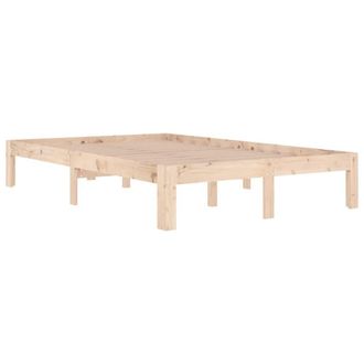 Berkfield Home Beautiful Bed Frame Solid Wood 120x190 cm Small Double in Light Brown