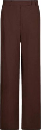 Liu Jo Broek met wijde pijpen en plooien - Dames - Wijde Broeken - Bruin - XS - Leer - Broeken