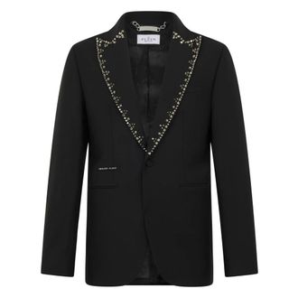 Philipp Plein Heren, Jassen, Zwart, Maat: L Wol