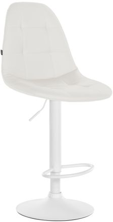 Clp Clp - Taburete De Bar Elmore En Polipiel Blanco Metal Blanco Mate