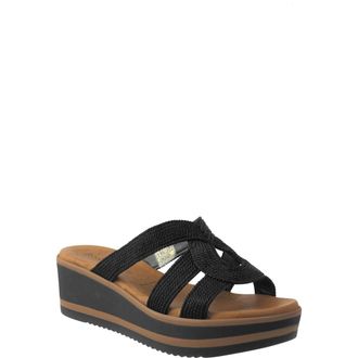 Ron White Penny Water Resistant Wedge Sandal in Onyx at Nordstrom Rack, Size 5.5Us / 36Eu