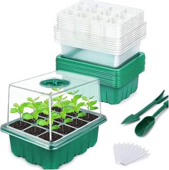 OEM Oferta: Paquete De 10 Bandejas Para Semilleros, Kit De Inicio Para Semilleros, Propagador De Plantas Con Tapas Elevadas, Bandeja De Germinaci&oacute;n De Sem