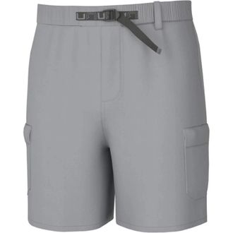 Huk Huk Creekbed Cargo Shorts Mens Gray Stretch Belted Waist Fishing DSGL1139