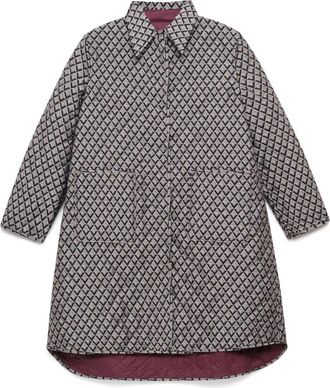 Maliparmi Geometric Jacquard Overcoat - Dames - Mantel - Grijs - M - Polyester - Jassen