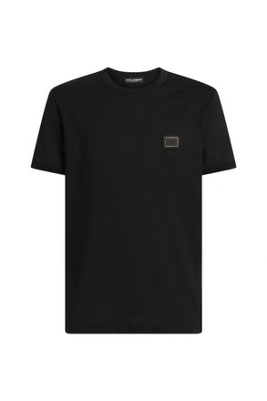 Dolce & Gabbana PLAQUE COTTON T SHIRT Size: 54, colour: BLACK