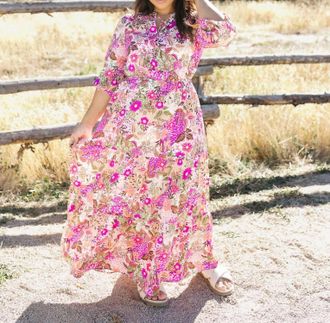 Skies Are Blue Clothing Flora Maxi Dress In Pink