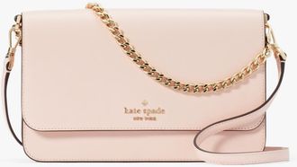 Kate Spade New York Womens Madison Saffiano Leather Willow Medium Flap Convertible Crossbody - Pink - One Size
