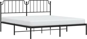 vidaXL Estructura Cama Sin Colch&oacute;n Con Cabecero Metal Negro 183x213 Cm Vidaxl