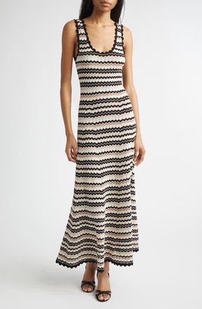 Ramy Brook Livia Sleeveless Knit Dress in Sandstone Chevron at Nordstrom, Size Xx-Large