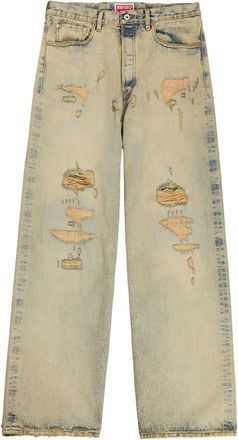 Kenzo Distressed Wide-leg Jeans - Denim - 36 (W36 / XL)