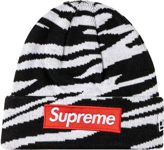 SUPREME x New Era Box Logo beanie - unisex - Rubber - One Size - Black