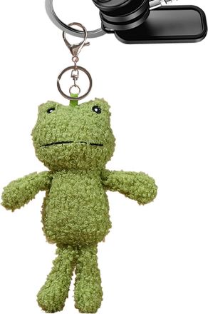 Generic Frog Keychain - Plush Keyring Frog | Green Cartoon Frog Doll Pendant | Soft Toy Bag Charm for Clothing and Accessories | Cute Commemorative Gift for K