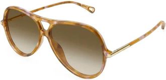 Chlo&eacute; Panthos Zonnebril - Dames - Zonnebrillen - Bruin - 59 MM - Accessoires