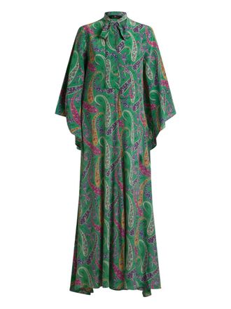 Etro Abito lungo a fiori - Verde