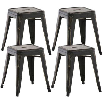 Clp Set 4 Panchetti Impilabili Armin In Metallo nero-oro