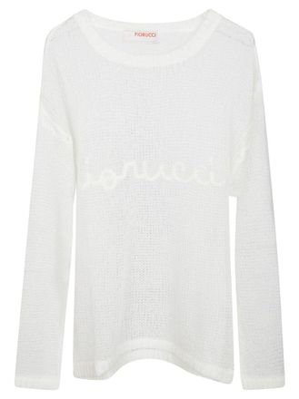 Fiorucci Lightweight Semi-Sheer Knit Sweater With Subtle Script Detail
