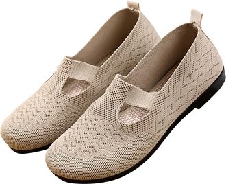 Generic Clearance UK Womens Mary Jane Walking Shoes Slip on Trainers Non Slip Orthopedic Shoes Breathable Casual Sneakers All Day Walking Non Slip Soft Sole E