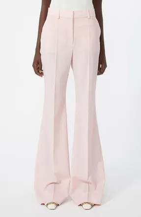 Sportmax Hangar Virgin Wool Flare Leg Trousers in Antique Rose at Nordstrom, Size 14
