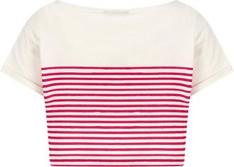 Balmain Striped Cotton Jersey T-shirt - White