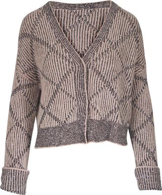 D.exterior Cardigan a righe con paillettes - Toni neutri