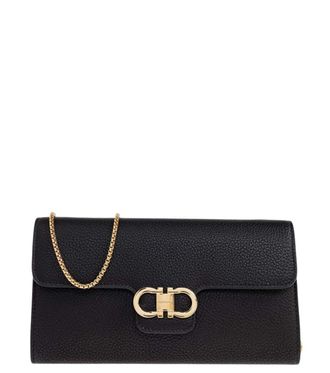 Ferragamo Black Gancini Logo Mini Crossbody Bag