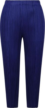 Pleats Please Issey Miyake pleated cropped trousers - Blue