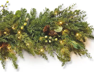Frontgate 9ft. Pre-Lit Christmas Garland - Majestic Holiday Corded Garland - Frontgate - Outdoor Christmas Decorations
