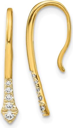 Diamond2Deal 14k Yellow Gold 1/8 Ct Round Lab Grown Diamond Drop Dangle Earrings