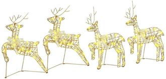 vidaXL Renos LED con 80 LED 4 pcs Dorado PET vidaXL