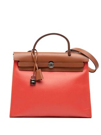 Hermès 2019 Toile Herbag Zip 31 satchel - women - Calf Leather/Canvas/Leather - One Size - Brown