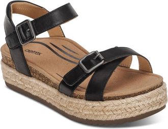 Aetrex Womens Paula Platform Sandal In Black