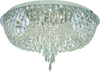 Searchlight Searchlight Orion - 10 Light Ceiling Semi Flush Light Chrome, Crystal Glass, G4 Bulb