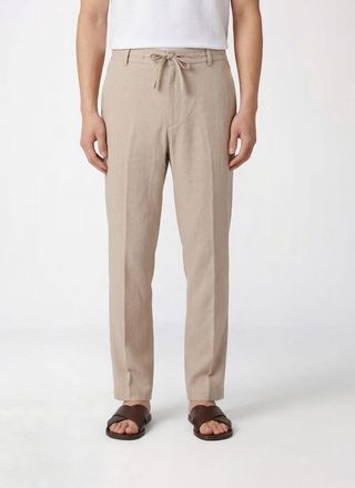HUGO BOSS Pantaloni classici Boss in misto lino con coulisse