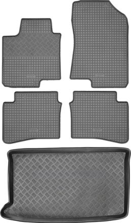 OEM Juego De Alfombrillas De Goma Para Coche Y Alfombrilla Para Maletero Para Hyundai I20 Ii Hatchback (2014-2020)