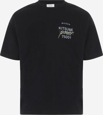 Maison Kitsun&eacute; T Shirt Maison Kitsune In Cotone Con Logo