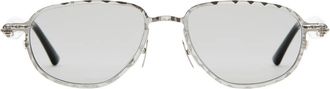 Kuboraum Ronde Zilveren Bril met Grijze Lens - Dames - Zonnebrillen - Grijs - ONE Size - Accessoires