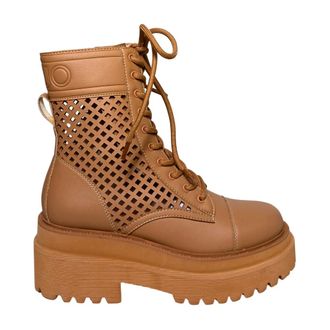 Liu Jo Lace-up Boots, female, Beige, Size: 10 US stivali e stivaletti Ecopelle