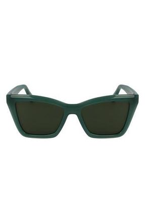 Ferragamo 53mm Rectangualr Sunglasses in Opaline Green at Nordstrom Rack